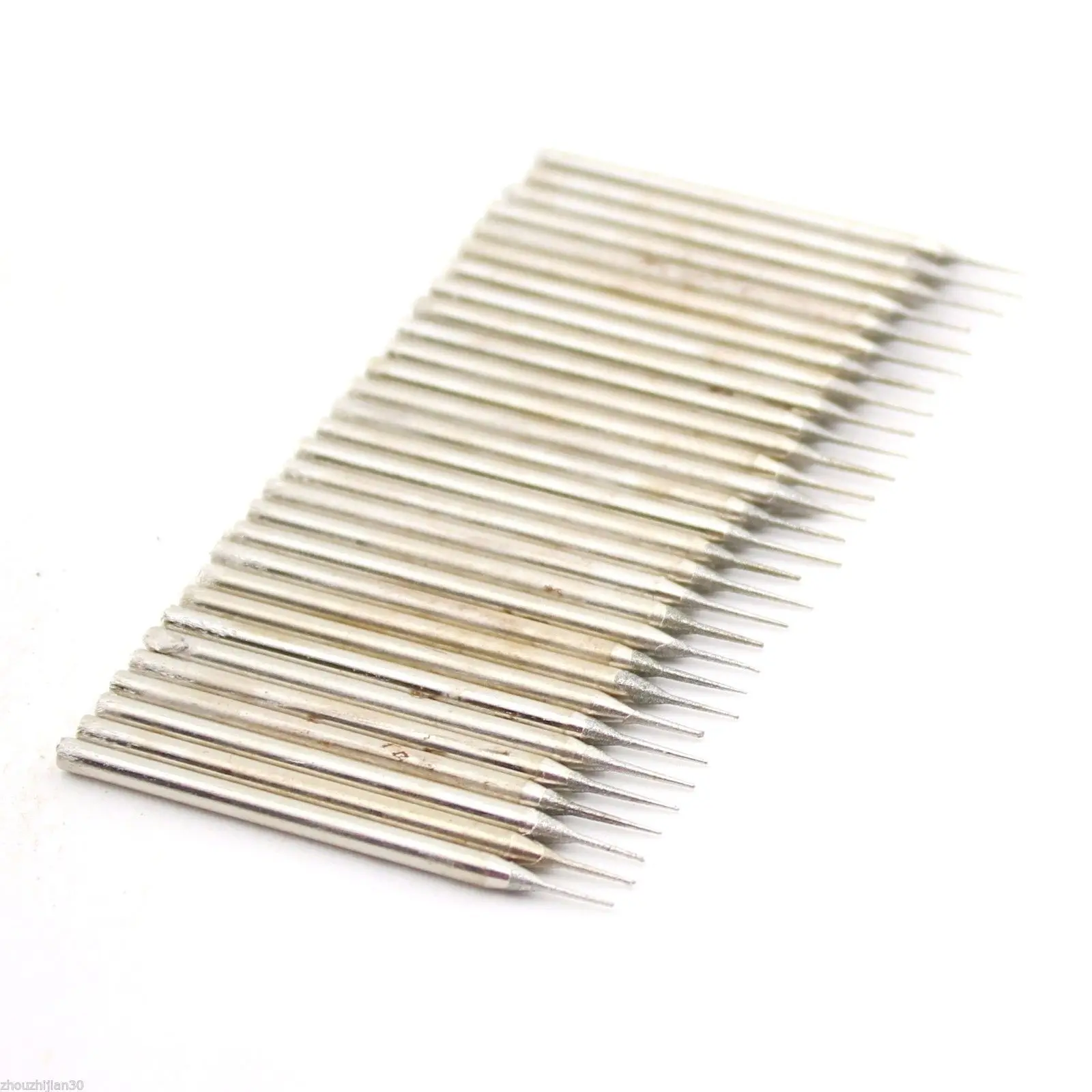 30Pcs 1mm Lapidary Diamond Grinding Needle Bits Mounted Tapered Point 10D6 Gem ILOVETOOL