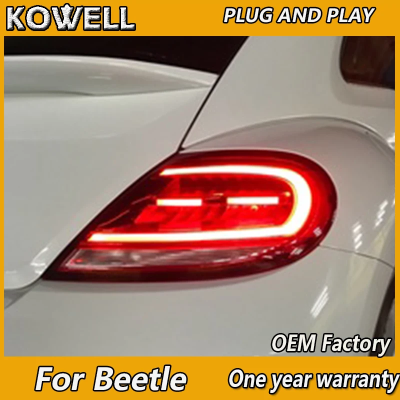 KOWELL For VW Beetle Taillight 2013-2020 Beetle Tail Lights North America Design LED Tail Light Rear Lamp DRL+Brake+Park+Signal