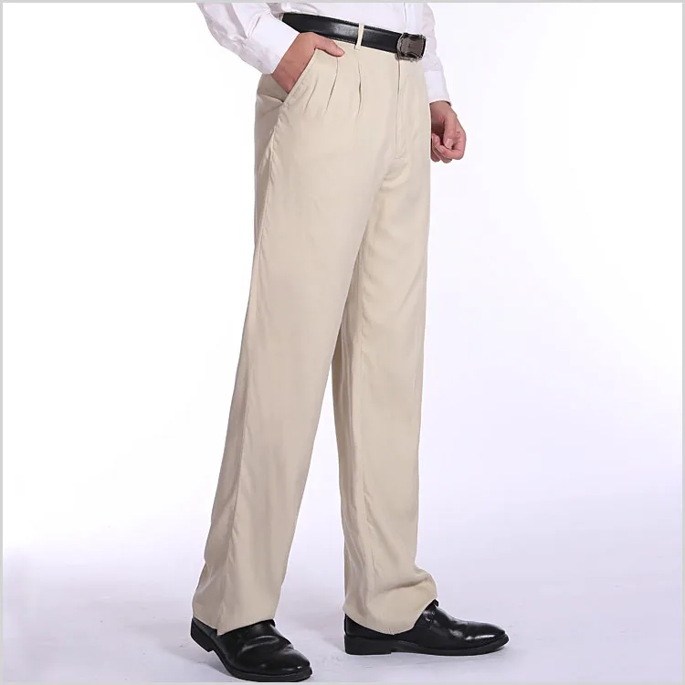 New arrival men pure heavy silk zipper casual pants,100% spun silk western style pockets loose trousers male