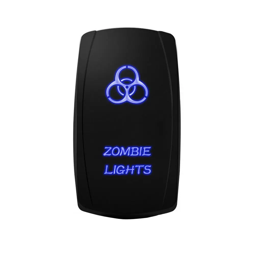 EE support 12V 20A Toggle Rocker Switch Blue LED Car Off Road Zombie Light 5P ON OFF Free Shipping