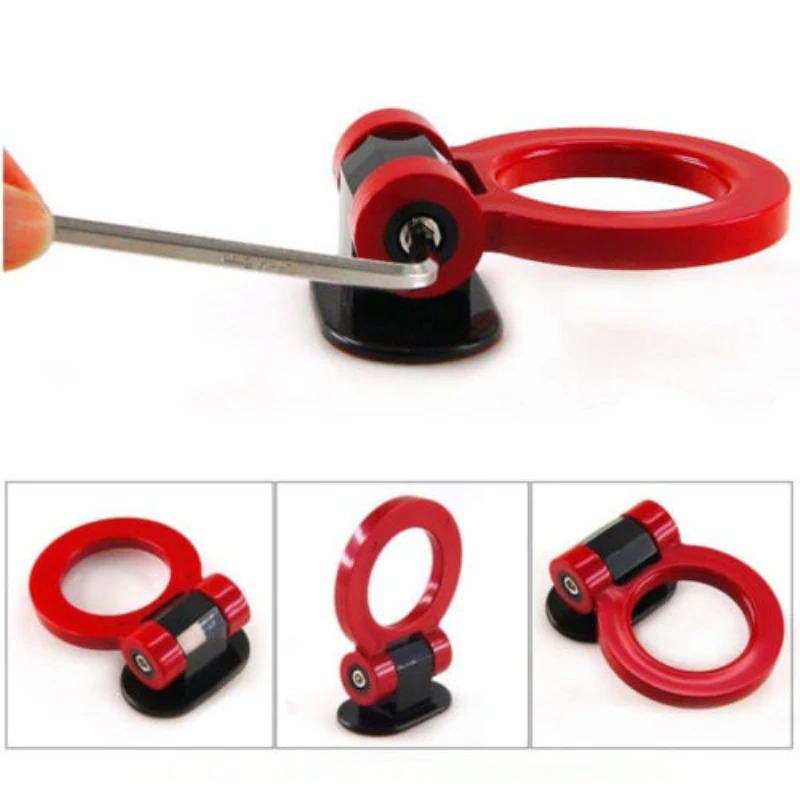 Red  Track Racing Sporty Style Tow Hook Ring Look Universal For Car Truck SUV