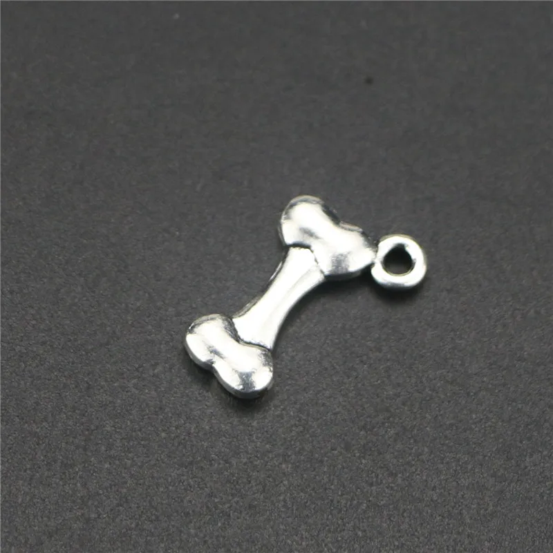 Hot selling 12 Pieces/Lot 10*17mm antique sliver dog bone charms diy handmade craft pandents jewelry making