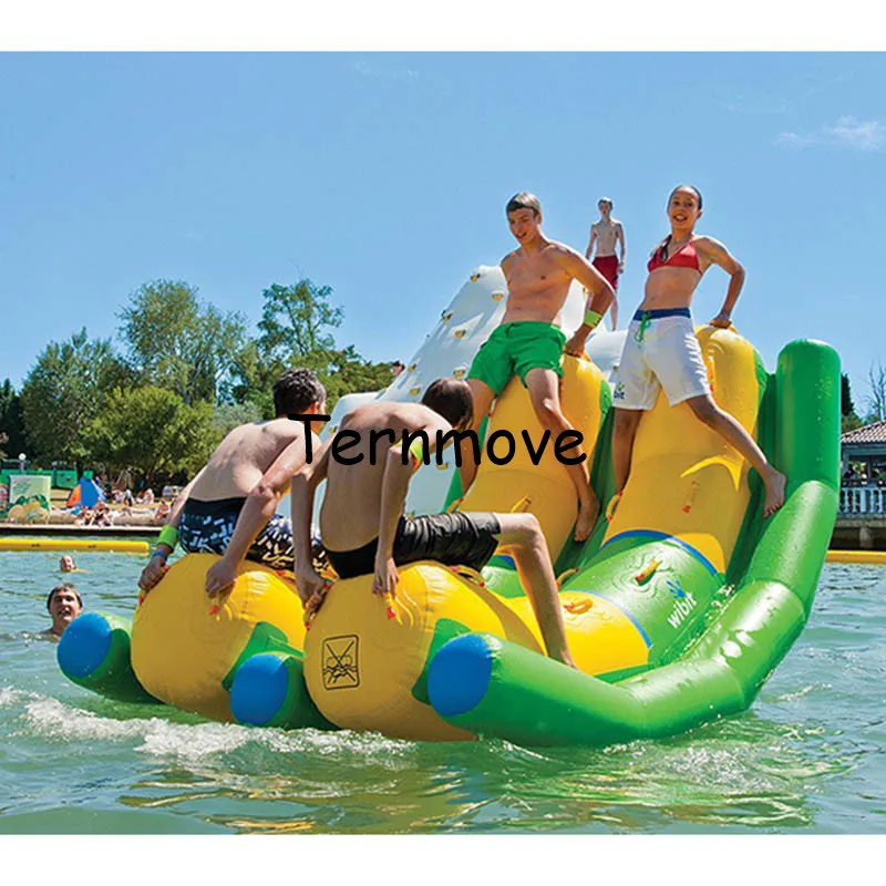 Opblaasbaar waterspeelgoed met luchtpomp Waterspel voor watersport pvc lucht water totter enkele lijn dubbele lijnen wip rocker