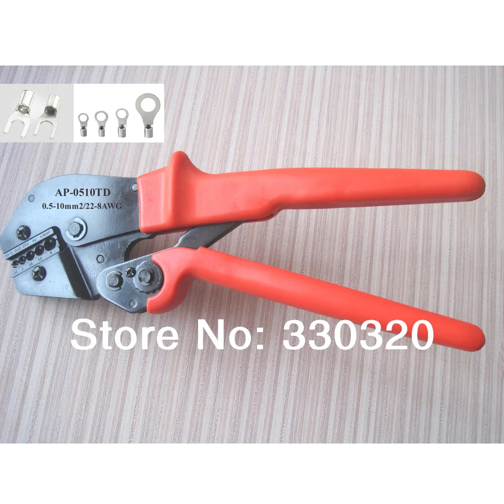 

0.5-10mm2, 22-8AWG Ratchet terminal crimping tool for non Insulated Terminals and connector