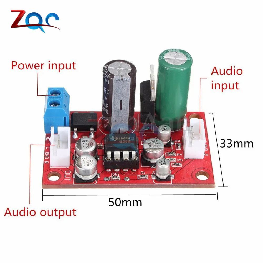 NE5532 Audio Op Amp Bobina Mobile Microfono Preamplificatori Pre-Amplificatore Pre-Amp Testa Magnetica Phono Amplificatore Bordo DC9-24V AC8-16V