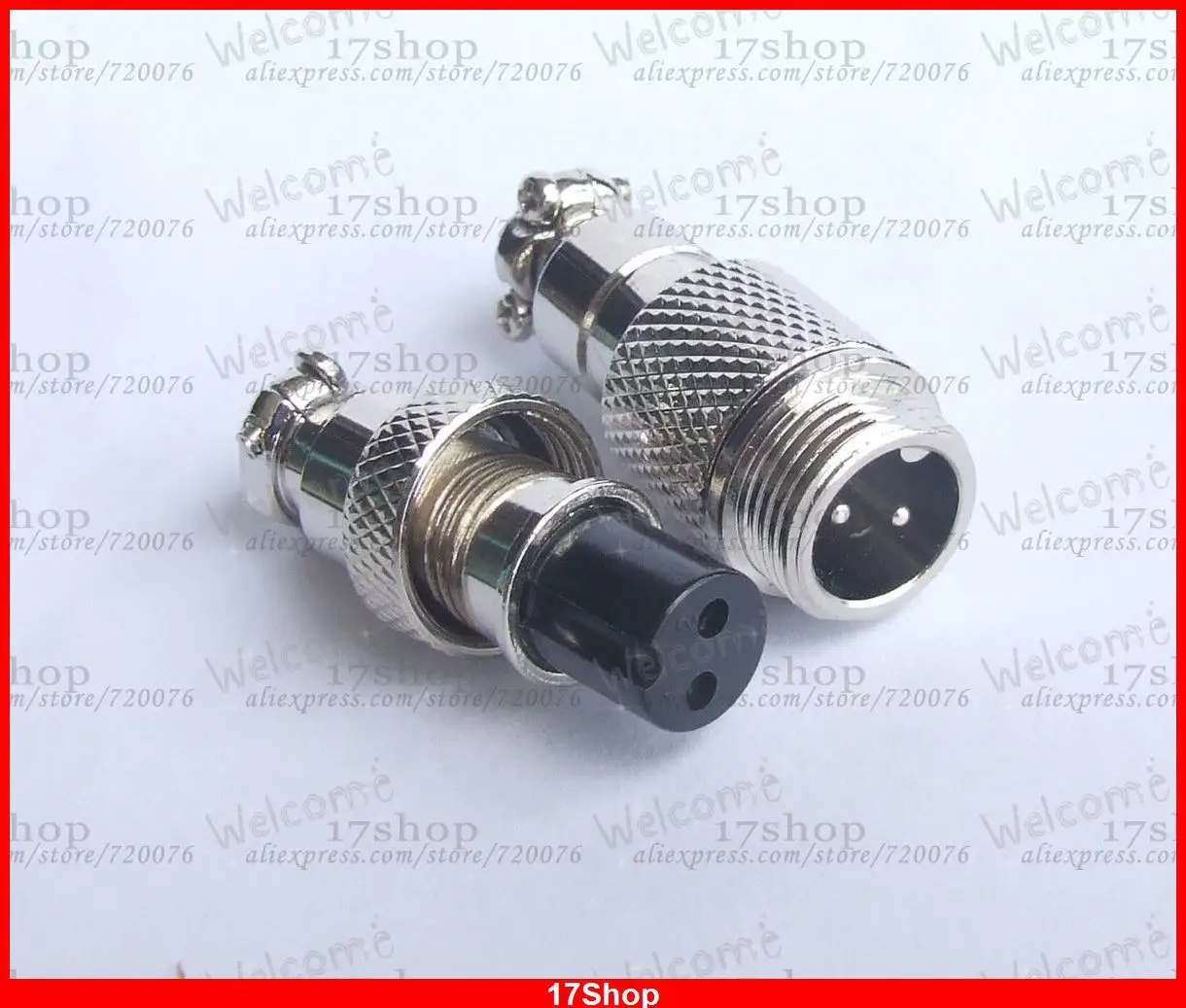 20 sets 2-pin Aviation Plug Male Female Panel Chassis Metal Connector GX12 12mm