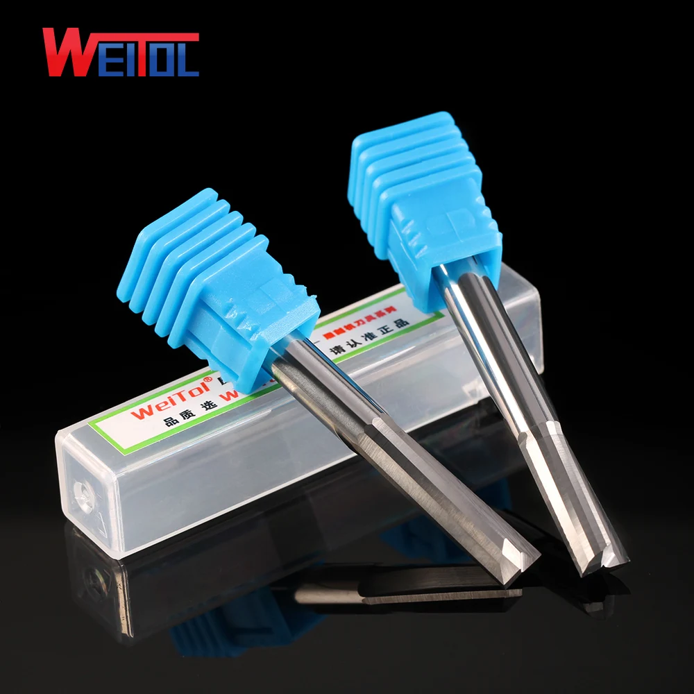 Weitol spedizione gratuita 10 pz 3.175mm due flauti fresa diritta carburo di tungsteno doppie flauti frese utensili CNC