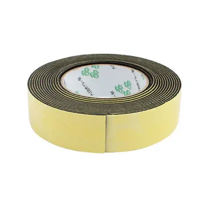 35mm x 2mm Super Strong Single Side EVA Sponge Foam Tape Black 5M Length