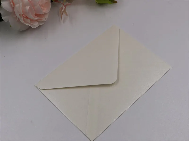 4PCS Sqaure /Rectangle Pearl envelopes 4 wedding/greeting invitation card RSVP Ivory/White/Light pink/ Gold Burgundy Gray Blue