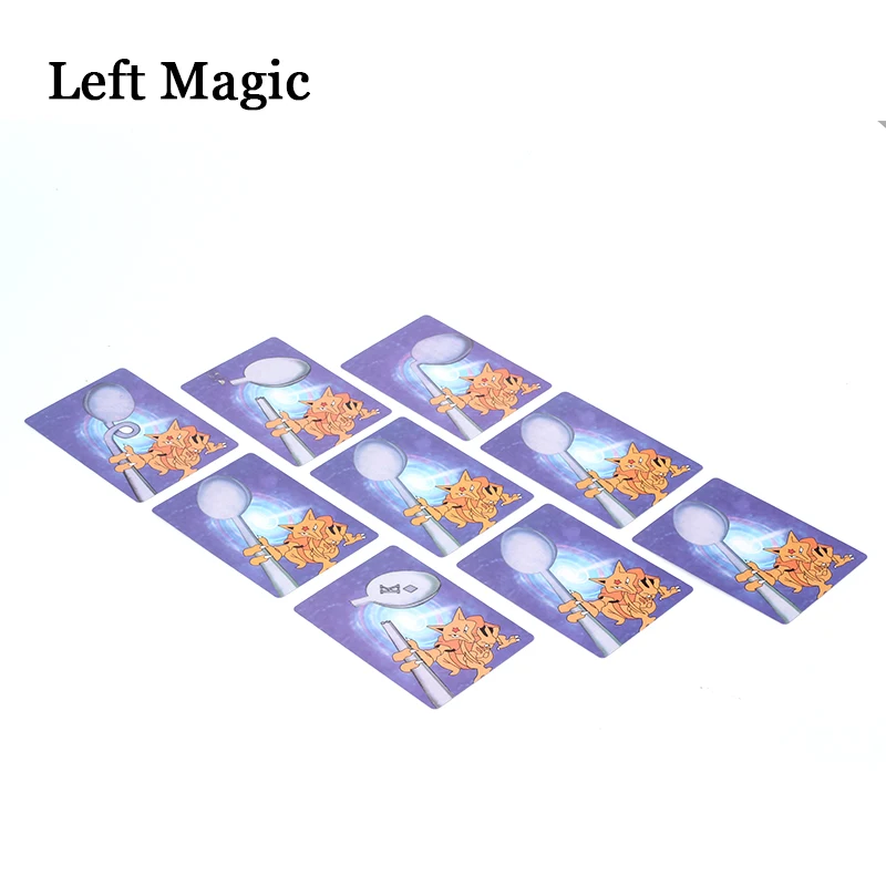 Spoon Cards Set - Card Magic Tricks Special Cards Spoon-Changing Cards Close Up Magic Props Gimmick ToysChildren C2129