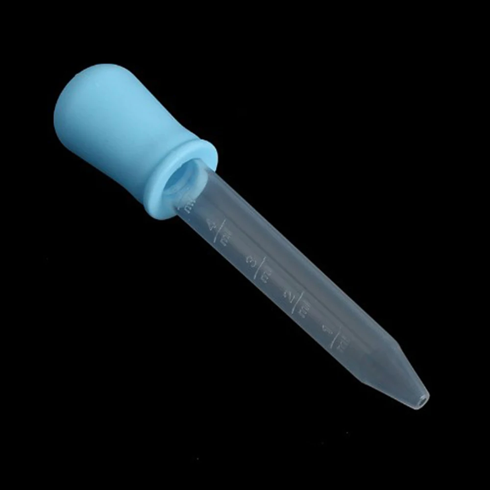 5 pièces de liquide d'alimentation en plastique 5ml, petit œil en Silicone, oreille graduée Pipette compte-gouttes fournitures scolaires de laboratoire à domicile