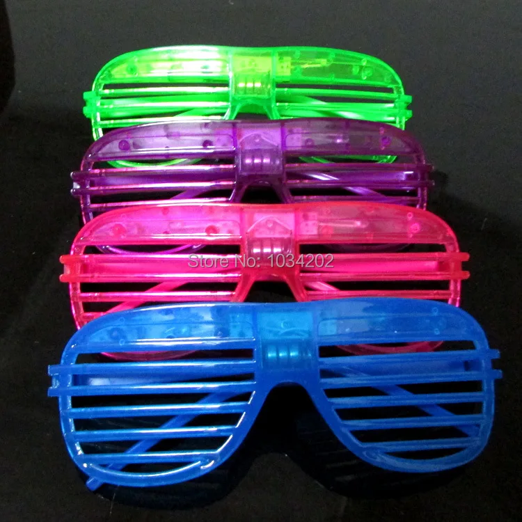 100pcs HOT LED Light Glasses Flashing Shutters Shape Glasses Flash Glasses Sunglasses Dances Party Supplies Festival Decoration