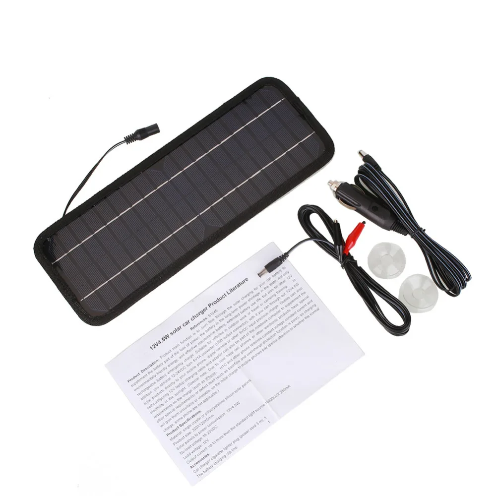 High quality Monocrystalline Solar Panel 12V 4.5W  Car Automobile Portable Solar Cells Rechargeable Power Battery Charger