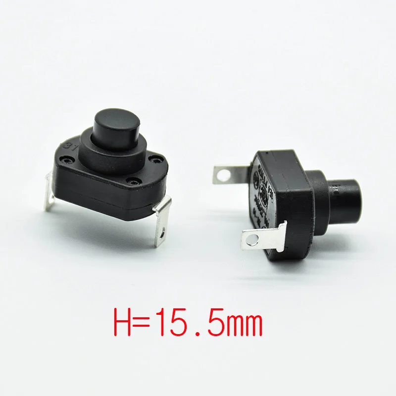 4pcs UPS switch flashlight  self locking switch push button  micro power switch 6A/10A Height 13.5/15.5/18.5mm