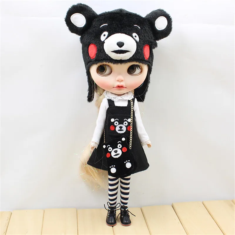 Clothes For 1/6 Blyth icy doll Kumamon Style With Hat & Bag high quality suit