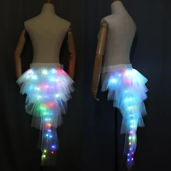 Frauen LED Ballett Rock Tanz Kleidung Ballett Mode Sexy Schwarz Schwan Mesh LED Kostüm Tanz Rock