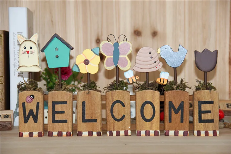 

Door Welcome Plate,Big Fashion Solid Wood Rustic Hangings Wall Vintage Rustic Muons.Home Decoration,Long-40cm