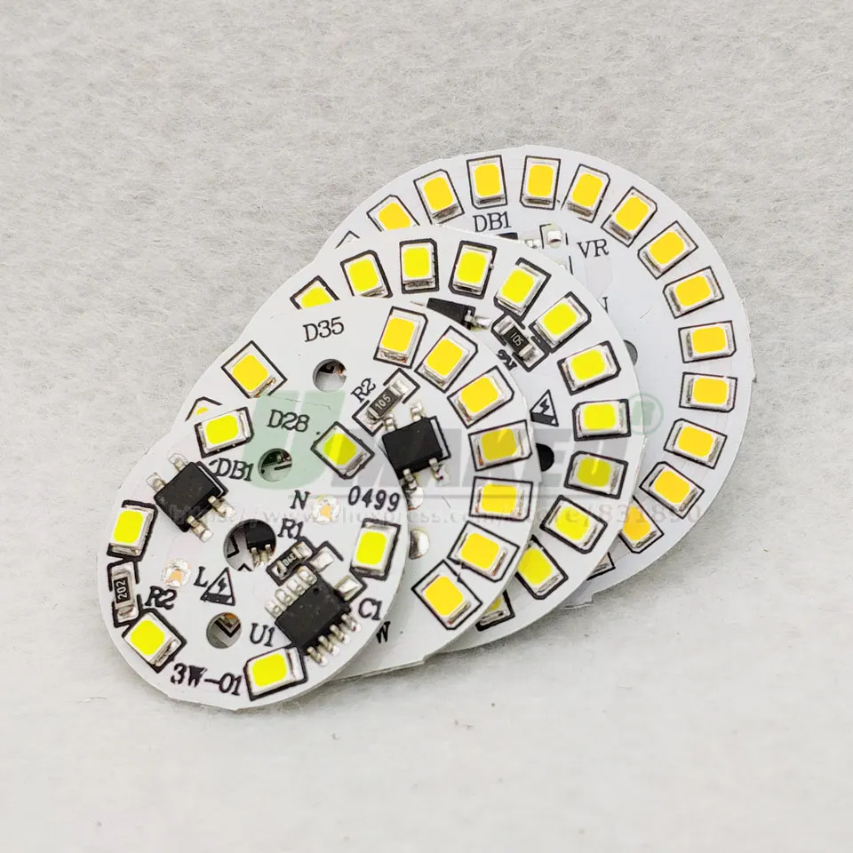 AC220V LED Module SMD2835 3W 5W 7W 9W 12W 15W LED PCB Aluminum lamp plate Smart IC Driver Bulb Pannel Dowlight Source Warm/White