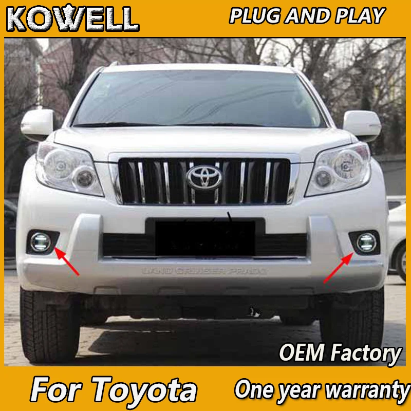 

KOWELL Car Styling Fog Lamp for Toyota Land Cruiser Prado RAV4 Yaris LED Fog Light Angel Eye Fog Lamp LED DRL 2 function model