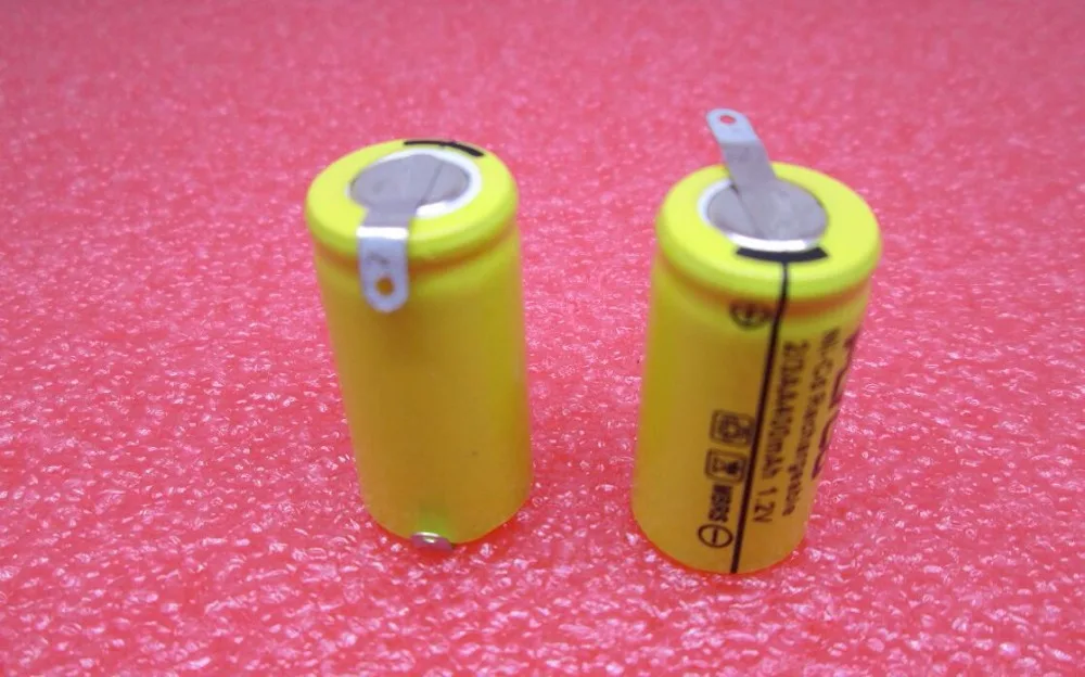 Lot de 10 batteries rechargeables 400 V, NiCd 2/3AA, 1.2 mAh, 1.2V, 2/3uto, 400mAh, V, 400mAh, 1,2 V, pour rasoir avec pied