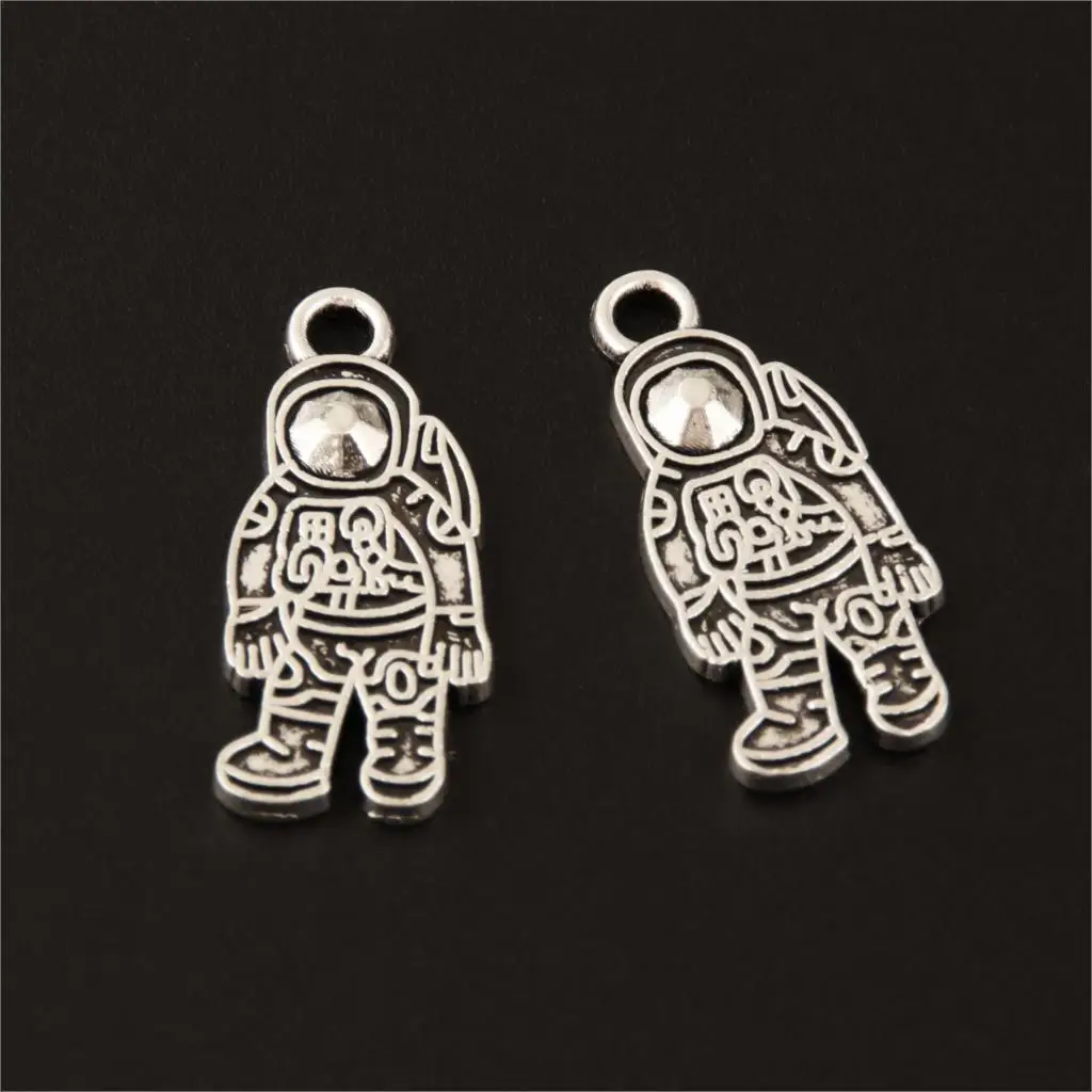 20pcs Silver Color 3D Space Astronaut Charms Spaceship Pendant Bracelet DIY Metal Jewelry  Supplies 23x10 mm A246