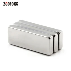 ZOOFOXS 2pcs 40x15x5mm Block Small Neodymium Magnet Rare Earth Strong Powerful Fridge Magnets 40 x 15 x 5 mm