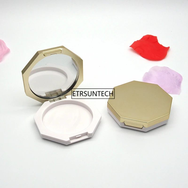 100pcs Empty Gold Powder Compact Eyeshadow Case Lipstick Container DIY Blush Box with Mirror F2923