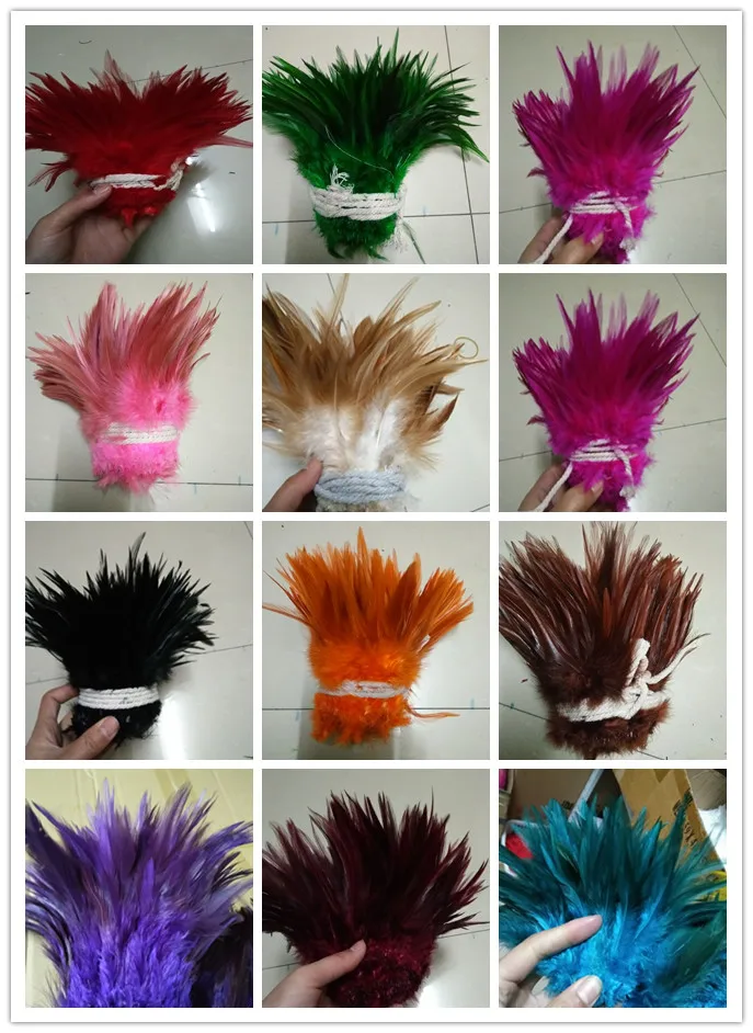 500pcs 4-6'/10-15cm 13 Colors Pheasant Chicken Rooster Cock Feather For Cothing Jewelry Making Bulk Sale