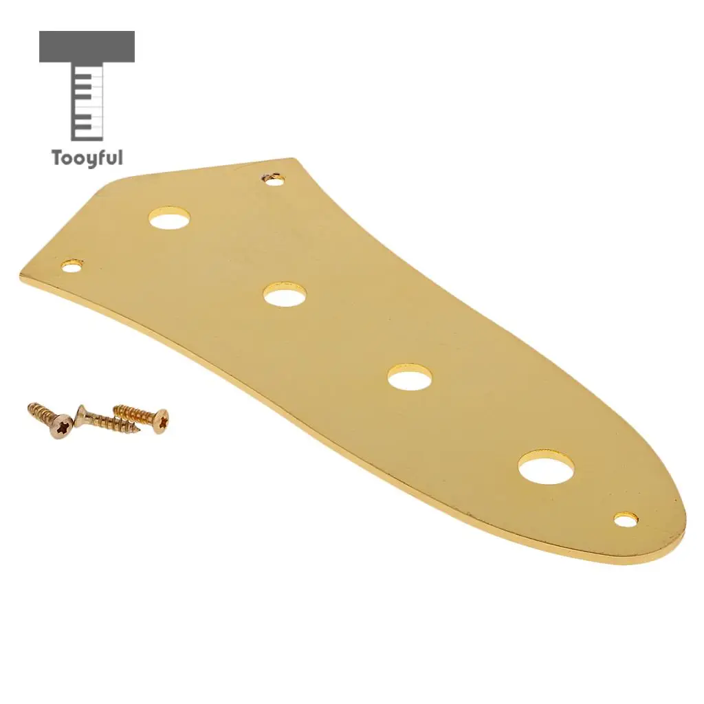 Tooyful 4 Holes Vintage Control Plate Metal For Jazz JB Style Bass Instrument Accessories