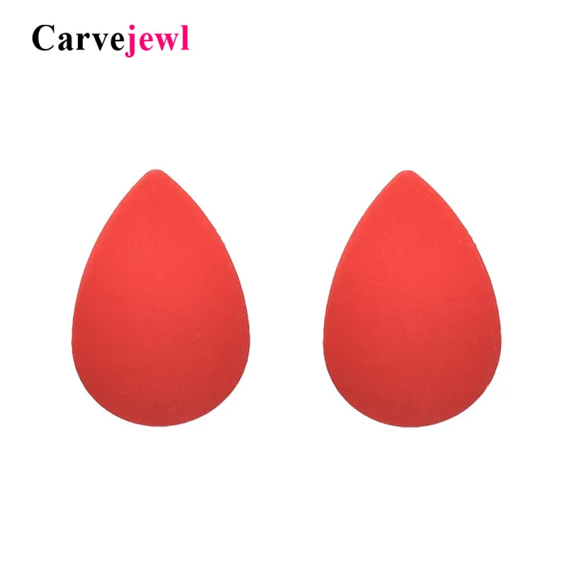 Carvejewl Korean design elegant simple stud earrings for women girl jewelry color rich coating incurved tear drop shape earrings