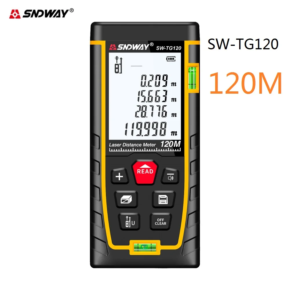 SNDWAY 2.0 inch Larger LCD display 120m Laser Distance Meter Electronic laser ruler laser rangefinder tape measure range finder