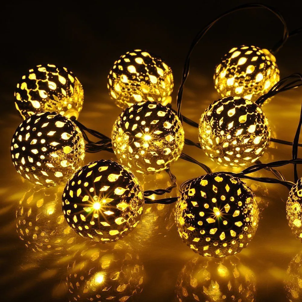 3M 20LED Moroccan Orb Ball String Light Fairy Light Party Christmas Wedding Home Decor Light Lamp Holiday Lighting