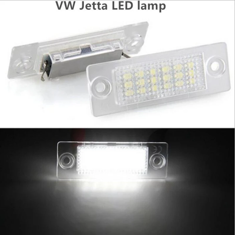 

2pcs FIT for vw t5 White 18 LED 3528 SMD Car License Plate Lights Lamp For VW/Skoda/Passat B5 Caddy T5