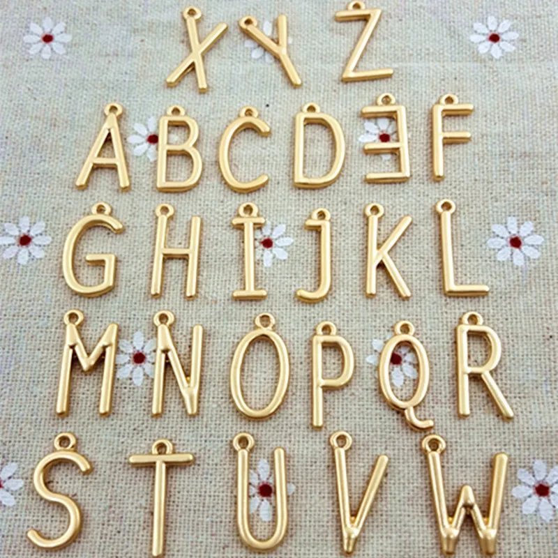 50pcs/lot Nautical Jewelry capital letter A - Z  alphabet Charm Pendant DIY Jewelry accessories 21mm Charm for bracelet