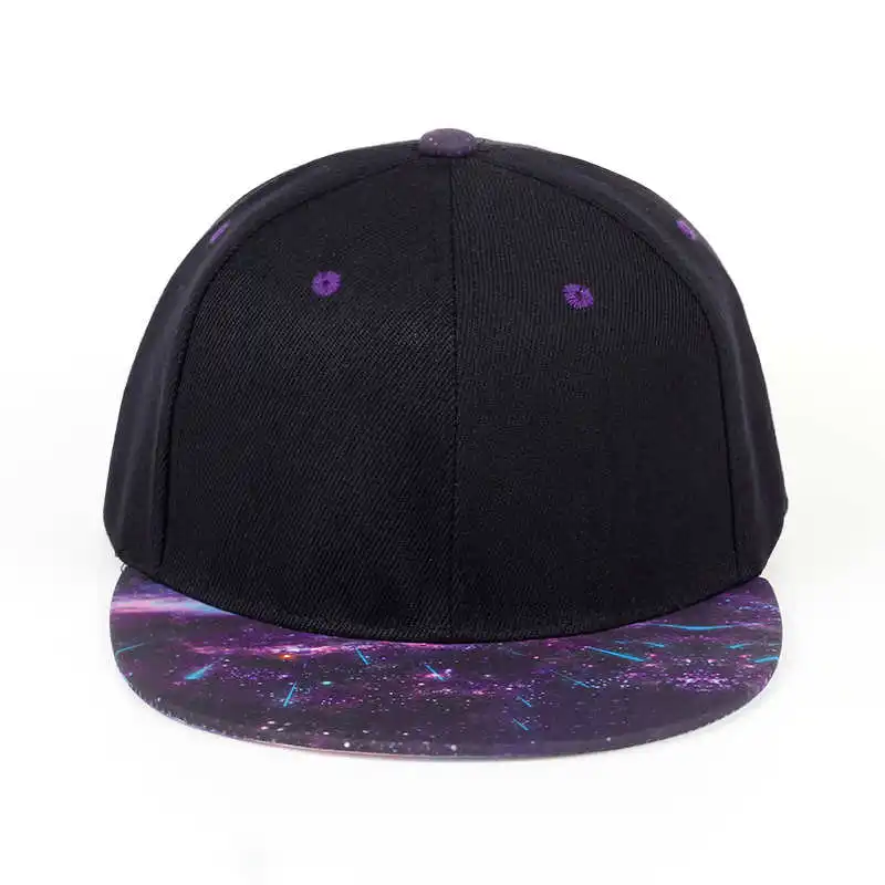 Casual solid color lady hip hop hat fashionable men and women adjustable baseball hat street stitching purple sky cap