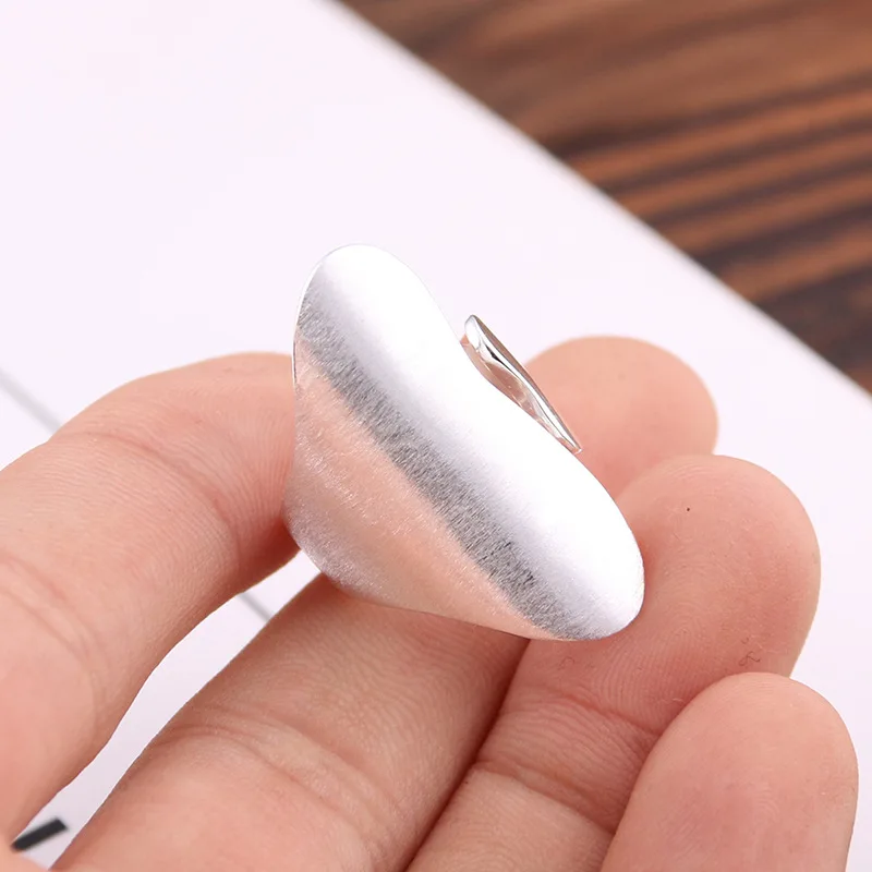 S925 genuine sterling silver ring finger ring on the female Korean fashion all-match matte silver jewelry ring opening