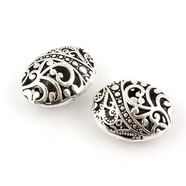 10pcs 11x17x22mm Trendy Tibetan Silver Plated Ellipse Shaped Hollow Spacer Bead DIY Jewelry Making Bracelets