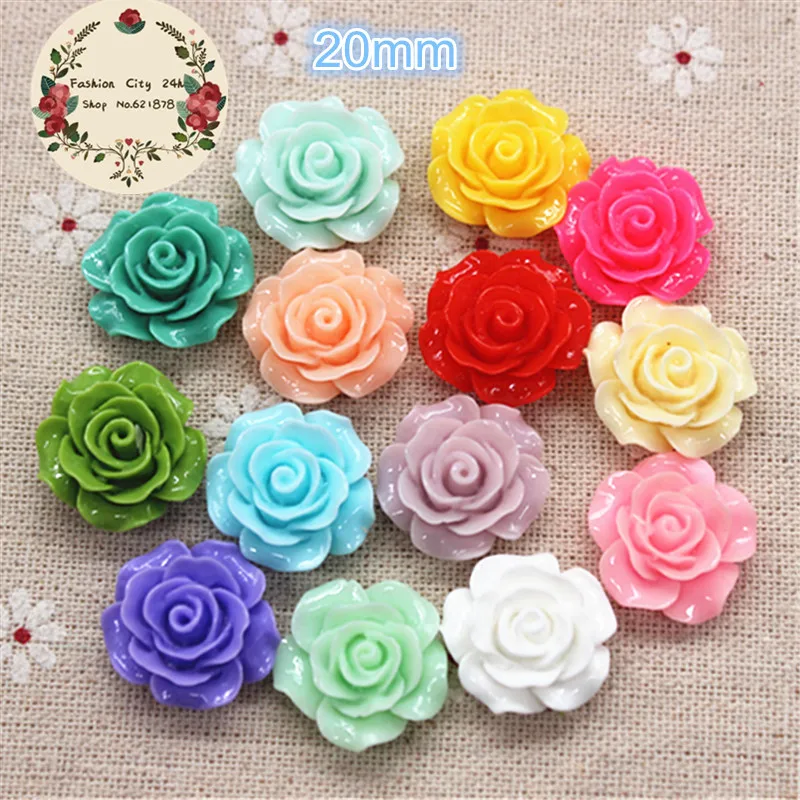 Flor de Camelia de resina, cabujón plano, álbum de recortes DIY, fabricación de manualidades decorativas, 15 colores a elegir, 20mm, 30 piezas