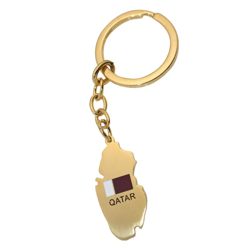 

Qatar map key chains key ring offer drop shipping service