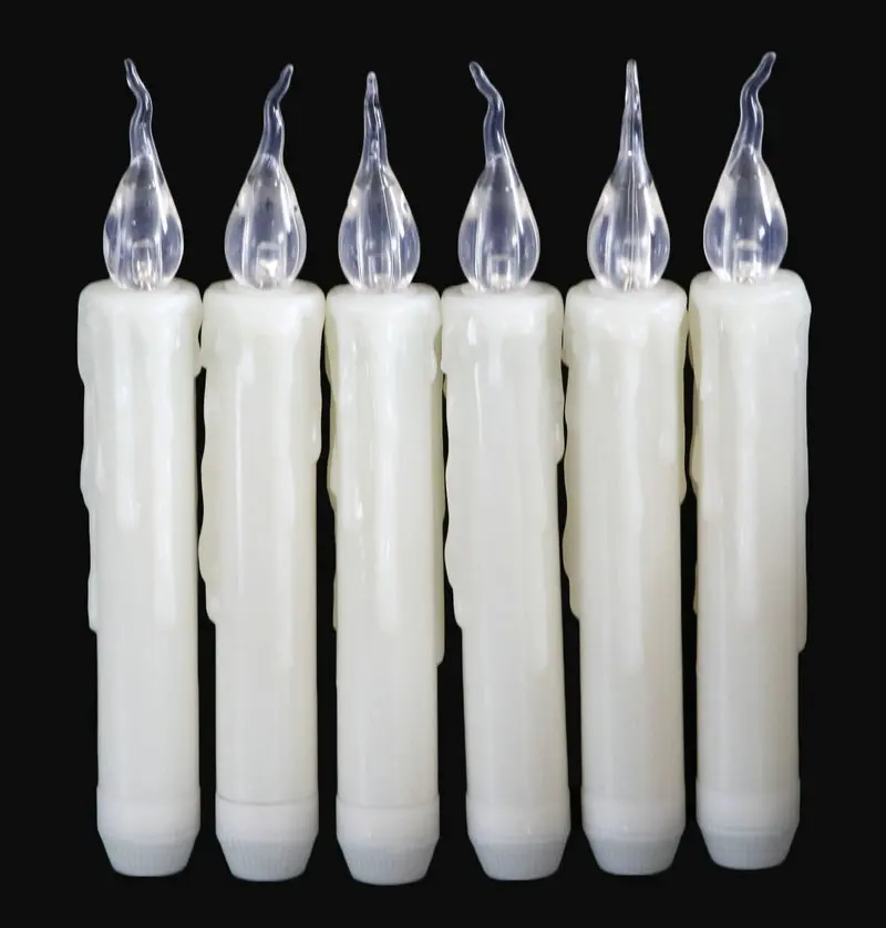 LED Taper Battery Operate Flameless Led Candle lamp Dipped wax Flickering Electric Pillar Candles Wedding Xmas Home Party Decor