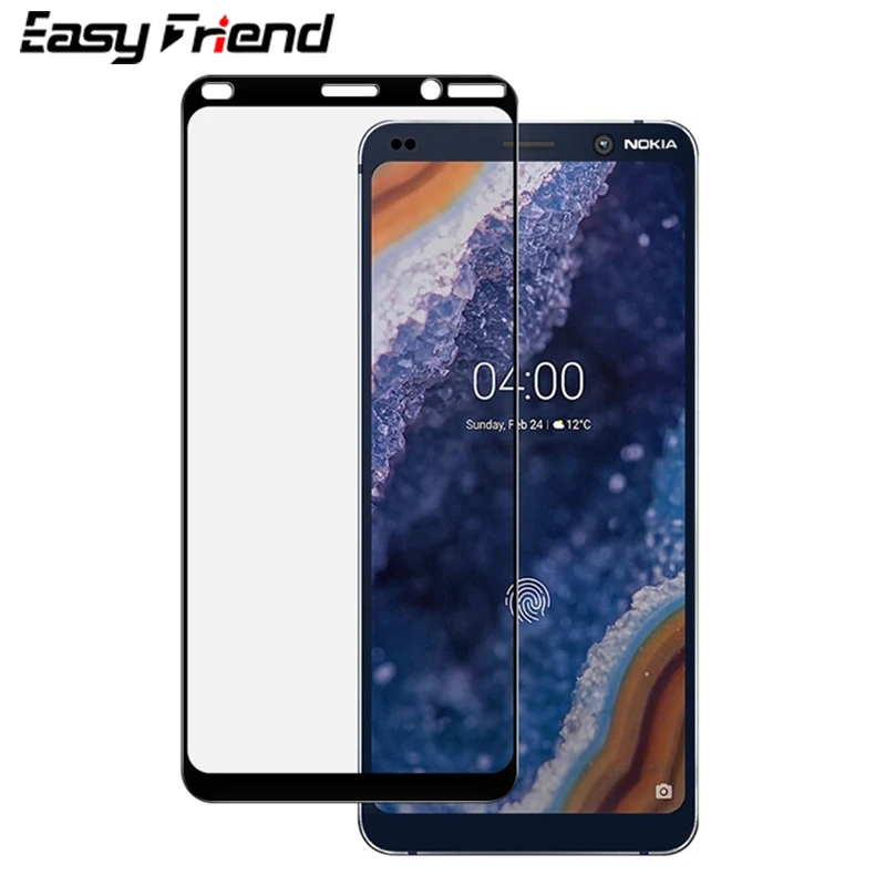 Full Glue Cover Tempered Glass For Nokia 9 Pureview TA-1082 TA-1087 1082 1087Screen Protector Protective Black white Film