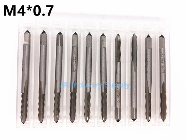 

10pcs M4*0.7 Machine screw tap HSS H2 Straight Fluted Screw Thread Metric Plug Hand Tap Drill