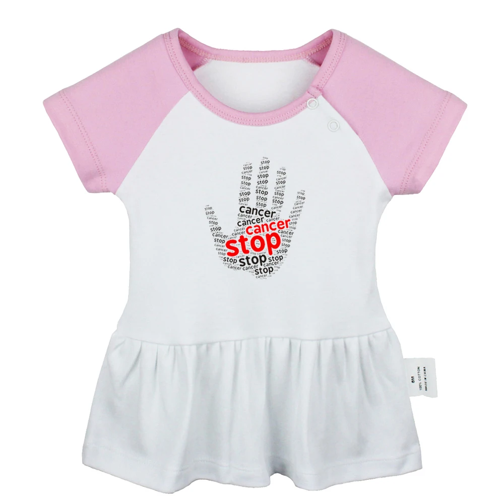 Stop Cancer & Fight Cancer I Love You to The Moon And Lack Not Today Satan Newborn Baby Girls Dresses Toddler Infant Clothes