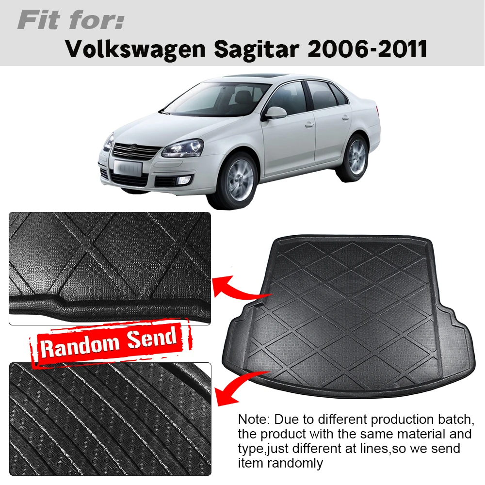 Buildreamen2 Car Trunk Mat Cargo Pad Floor Carpet Mud Tray Boot Liner For Volkswagen Sagitar 2006 2007 2008 2009 2010 2011