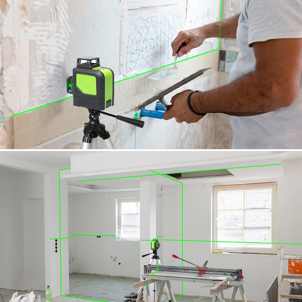 Huepar 12เส้น3D Cross Line เลเซอร์ระดับเลเซอร์ Beam Line Self-Leveling 360แนวตั้งและแนวนอน Cross super ที่มีประสิทธิภาพ