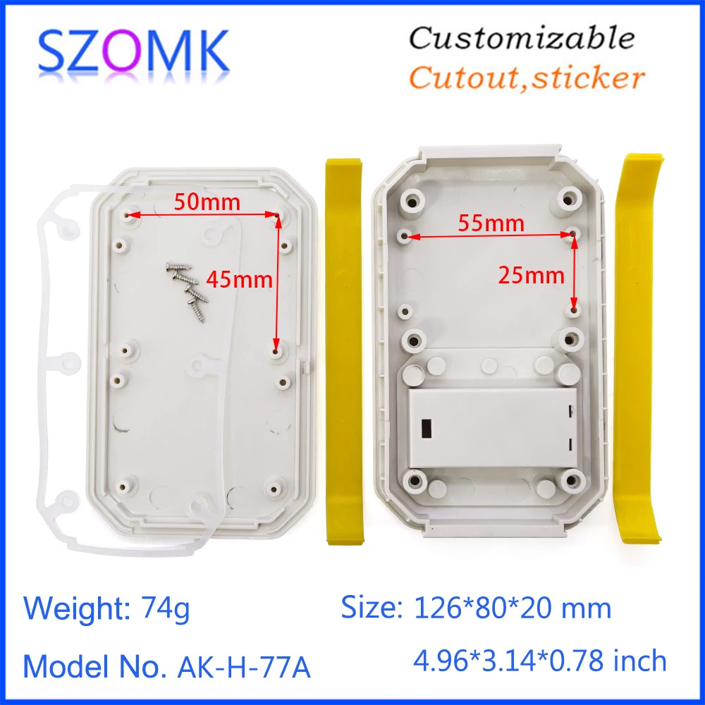 1 Piece 126*80*20mm IP65 2x AAA plastic enclosure for electronics junction box customizable waterproof housing instrument casing