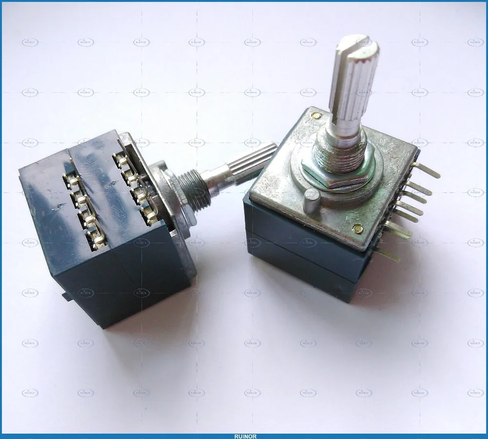 1 PCS X 50K x 2 Metal Shaft Type RH2702 Potentiometer POT 8Pin Double 50K