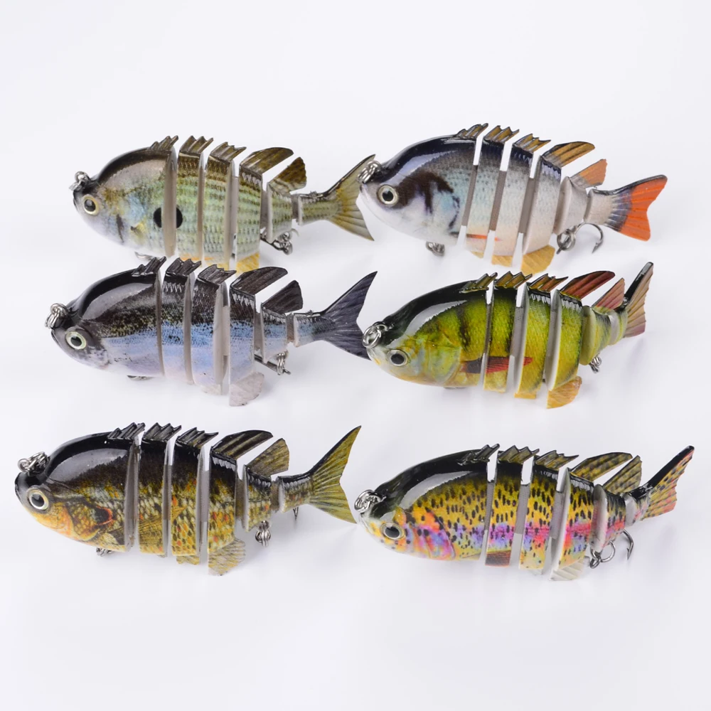 Free Shipping Multi Jointed Fishing Lures Bait Swimbait Sink Hook Tackle 3D Eyes Lifelike Jointed Sections sca Artificial Lures