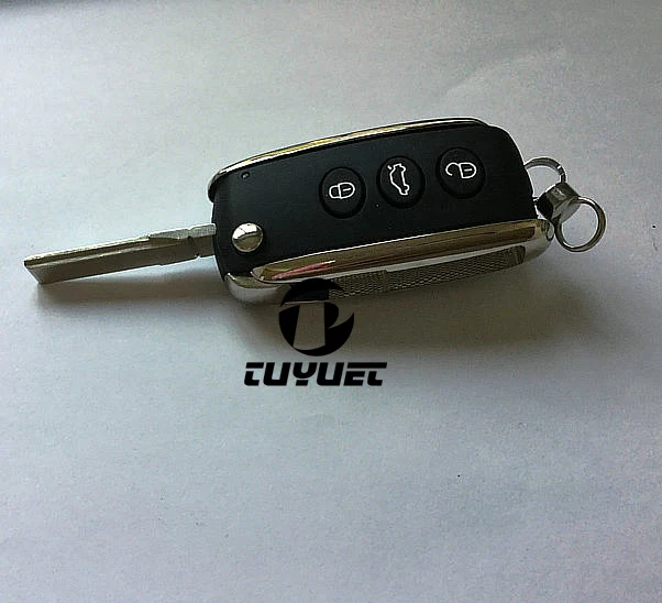 Folding Flip Remote Key Shell For Bentley Continental GT Mulsanne Blank Key Case