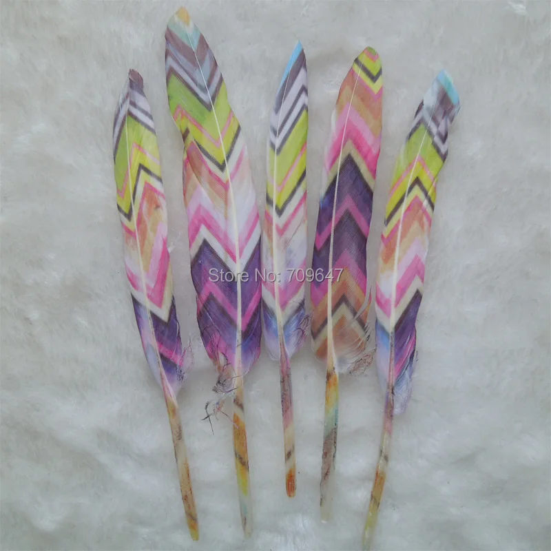 Plumas !50Pcs/lot!The Multicolor Painting Unique Goose Feathers Duck Feathers Wedding Feathers Hat Embellishment 9-15cm long